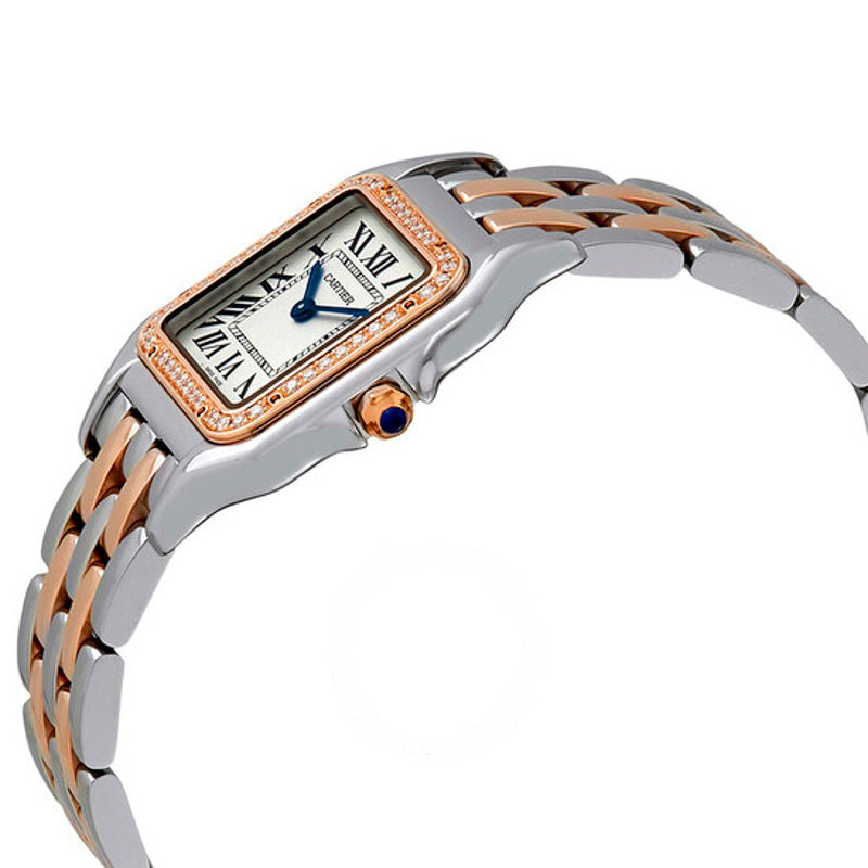 Relógio Panthere Silver Dial em aço e ouro rosa 18k tamanho médio  - Mercado de Luxo - O Maior E-Commerce de Bens, Produtos e Serviços de Luxo do Brasil.