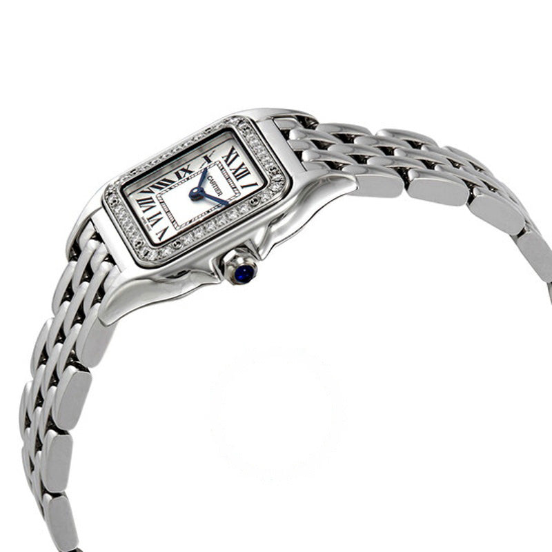 Relógio Panthere Pequeno Diamante Mostrador Prateado 30 mm - Mercado de Luxo - O Maior E-Commerce de Bens, Produtos e Serviços de Luxo do Brasil.