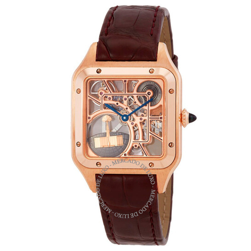 Relógio Santos-Dumont Grande Modelo Esqueleto Com Micro Rotor Automático 31 mm - Mercado de Luxo - O Maior E-Commerce de Bens, Produtos e Serviços de Luxo do Brasil.