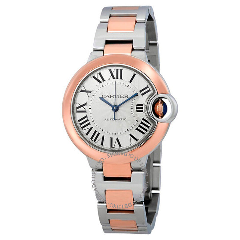Relógio Ballon Bleu De Cartier Mostrador Prateado Automático 33 mm - Mercado de Luxo - O Maior E-Commerce de Bens, Produtos e Serviços de Luxo do Brasil.