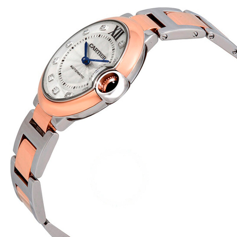 Relógio Ballon Bleu automático com mostrador de diamante em aço e ouro rosa 18k 36 mm - Mercado de Luxo - O Maior E-Commerce de Bens, Produtos e Serviços de Luxo do Brasil.