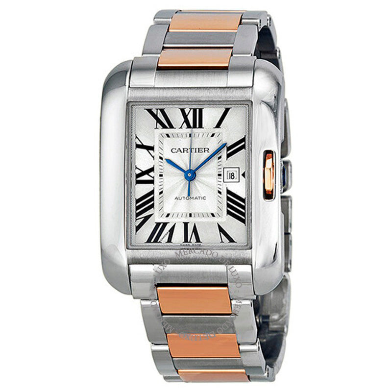 Relógio Tank Anglaise Grande Automático Ouro Rosa e Aço 29 mm - Mercado de Luxo - O Maior E-Commerce de Bens, Produtos e Serviços de Luxo do Brasil.