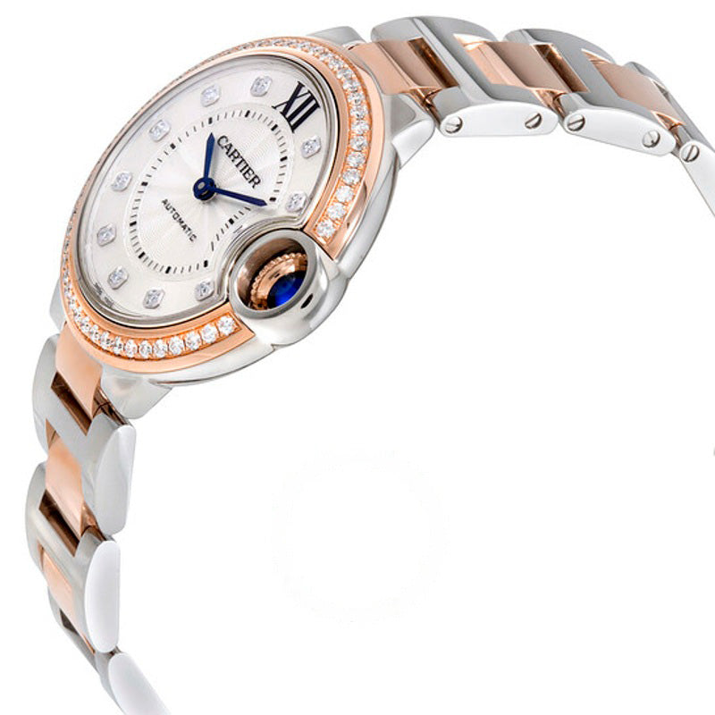 Relógio Ballon Bleu Prata Diamante Mostrador Aço e Ouro Rosa 33 mm - Mercado de Luxo - O Maior E-Commerce de Bens, Produtos e Serviços de Luxo do Brasil.