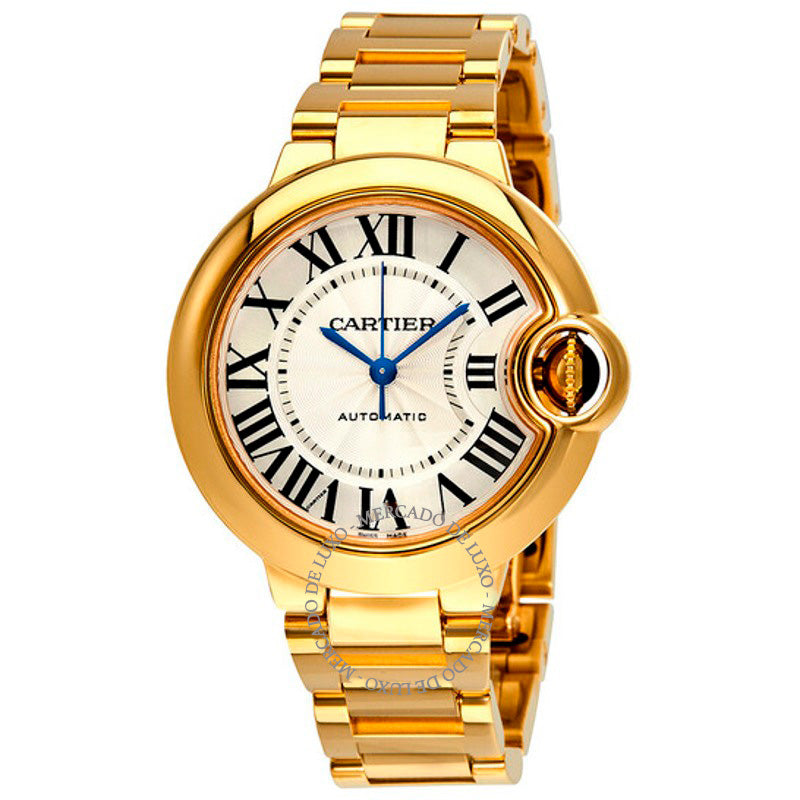Relógio Ballon Bleu de Cartier Ouro Amarelo 18k Mostrador Opalino Prateado 33 mm - Mercado de Luxo - O Maior E-Commerce de Bens, Produtos e Serviços de Luxo do Brasil.