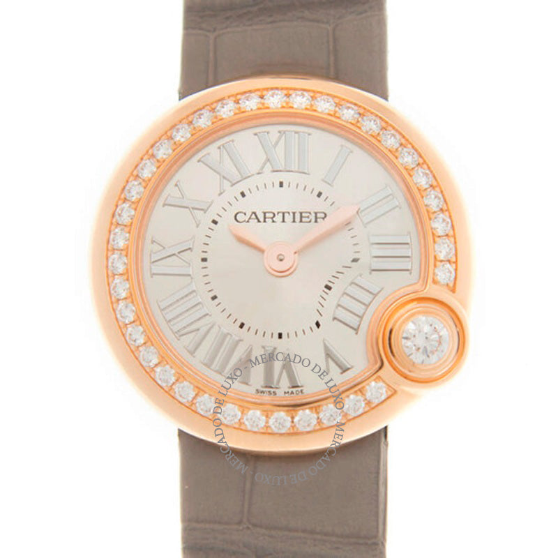 Relógio Ballon Blanc De Cartier Quartzo Diamante Mostrador Prateado  - Mercado de Luxo - O Maior E-Commerce de Bens, Produtos e Serviços de Luxo do Brasil.
