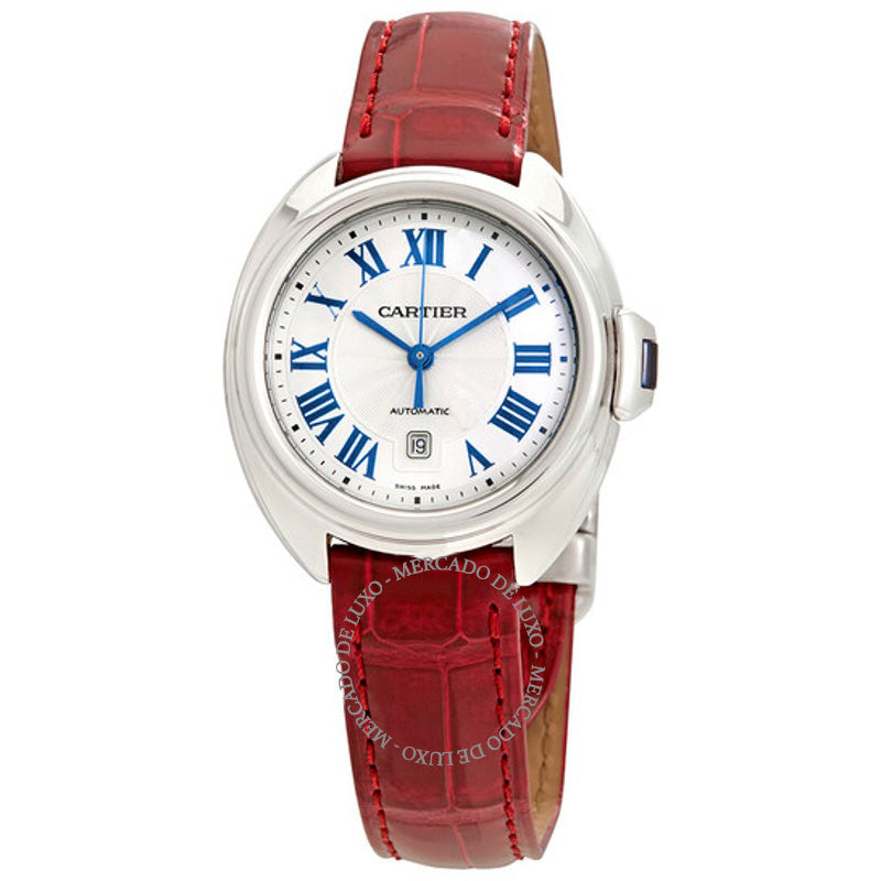 Relógio Cle de Cartier Automático Mostrador Prateado 31 mm - Mercado de Luxo - O Maior E-Commerce de Bens, Produtos e Serviços de Luxo do Brasil.