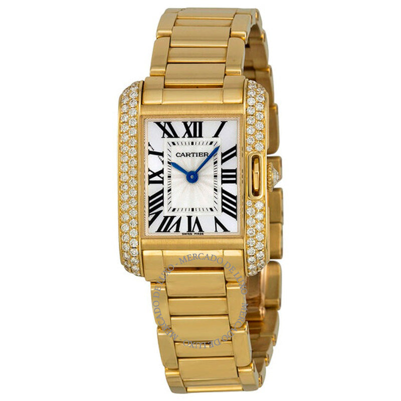 Relógio Tank Anglaise Mostrador prateado Ouro amarelo 18kt 22 mm - Mercado de Luxo - O Maior E-Commerce de Bens, Produtos e Serviços de Luxo do Brasil.