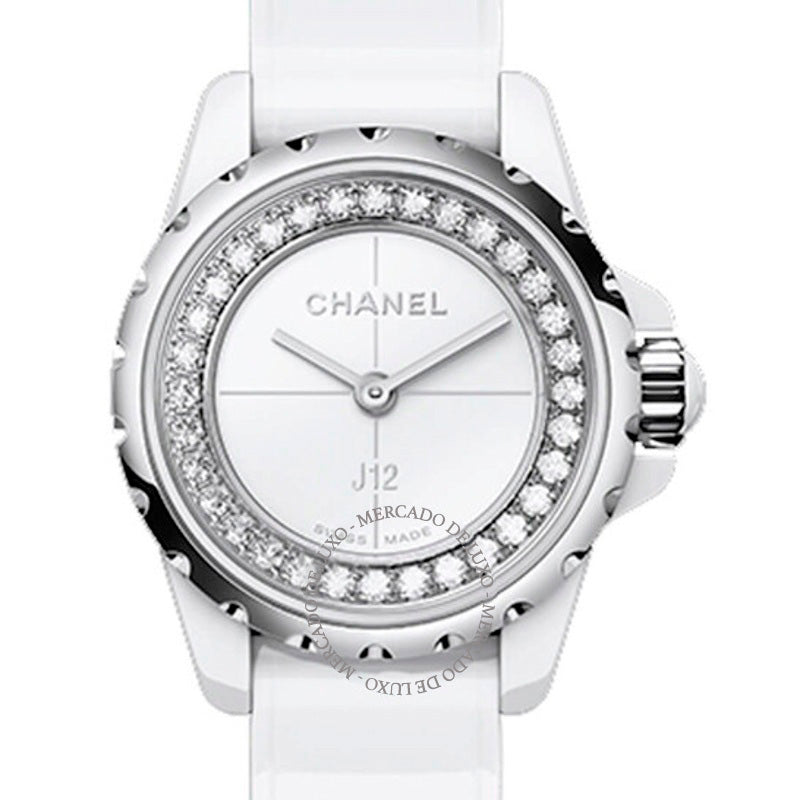 Relógio pequeno J12-XS branco fosco 19 mm - Mercado de Luxo - O Maior E-Commerce de Bens, Produtos e Serviços de Luxo do Brasil.