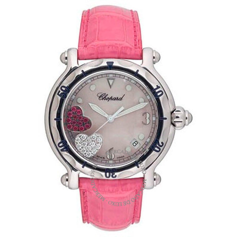 Relógio Happy Sport Diamante Rubi Coração Aço Rosa Couro 38 mm - Mercado de Luxo - O Maior E-Commerce de Bens, Produtos e Serviços de Luxo do Brasil.