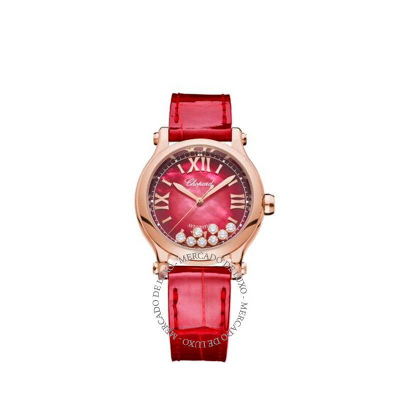 Relógio Happy Sport Automático Mostrador Vermelho 27537 33 mm - Mercado de Luxo - O Maior E-Commerce de Bens, Produtos e Serviços de Luxo do Brasil.