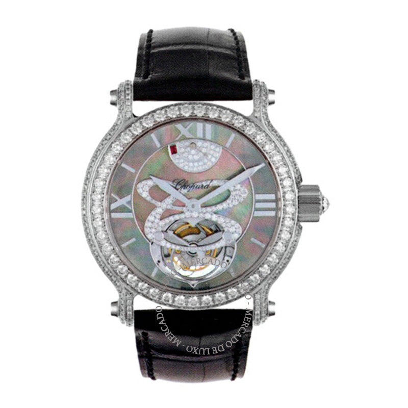 Relógio Mostrador clássico em madrepérola preta ouro branco 18k diamante couro preto turbilhão 31 mm - Mercado de Luxo - O Maior E-Commerce de Bens, Produtos e Serviços de Luxo do Brasil.