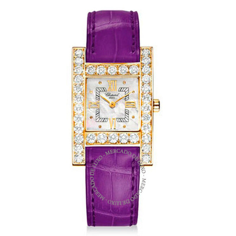 Relógio H Quadrado Mostrador Madrepérola Ouro Amarelo Diamante 24 mm - Mercado de Luxo - O Maior E-Commerce de Bens, Produtos e Serviços de Luxo do Brasil.