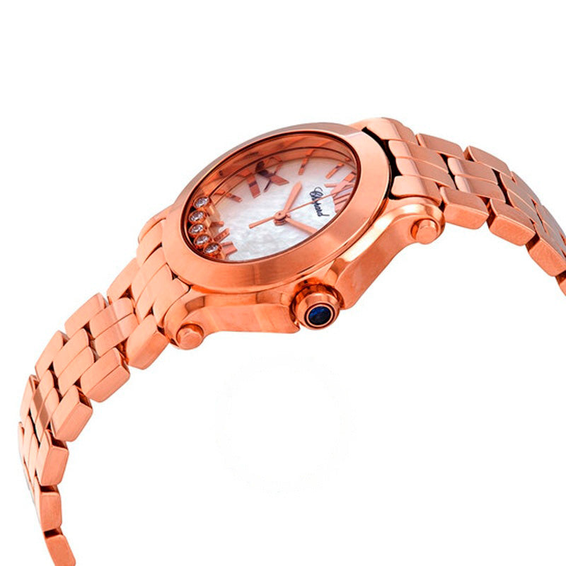 Relógio Happy Sport Mostrador Madrepérola Ouro Rosa 18k Diamante Flutuante 30 mm - Mercado de Luxo - O Maior E-Commerce de Bens, Produtos e Serviços de Luxo do Brasil.