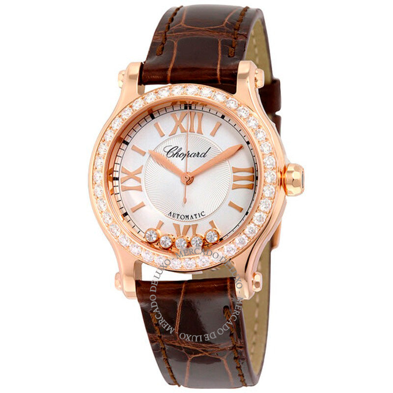 Relógio Happy Sport Mostrador Prateado Pulseira de Couro de Jacaré 30 mm - Mercado de Luxo - O Maior E-Commerce de Bens, Produtos e Serviços de Luxo do Brasil.