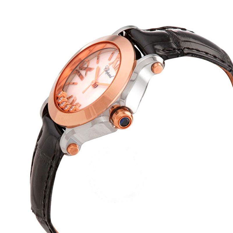 Relógio Happy Sport II redondo com diamantes e mostrador branco ouro rosa 18 quilates  - Mercado de Luxo - O Maior E-Commerce de Bens, Produtos e Serviços de Luxo do Brasil.