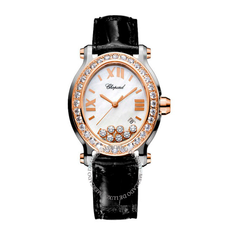 Relógio Happy Sport Floating Diamonds 18 K Ouro Rosa Aro 30 mm - Mercado de Luxo - O Maior E-Commerce de Bens, Produtos e Serviços de Luxo do Brasil.