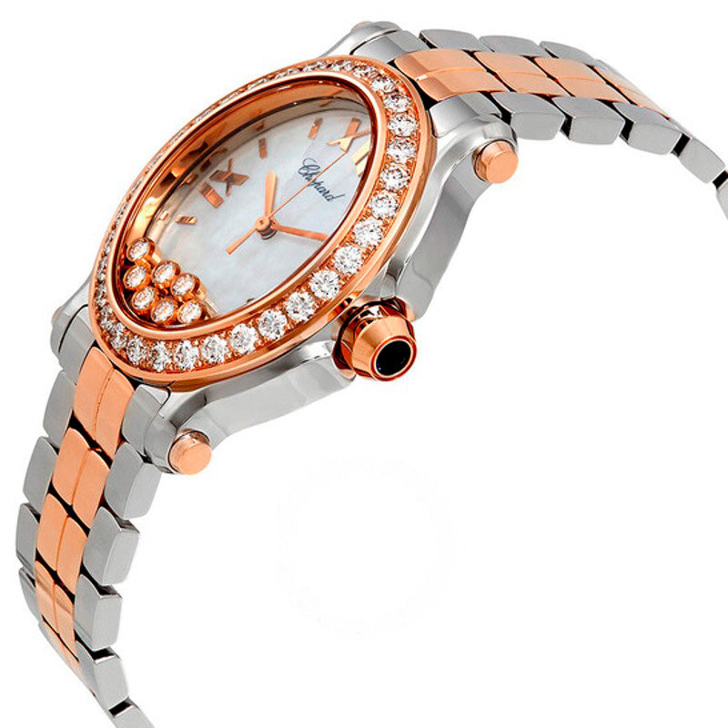 Relógio Happy Sport Oval Diamante Ouro Rosa 18k e Aço Inoxidável 30 mm - Mercado de Luxo - O Maior E-Commerce de Bens, Produtos e Serviços de Luxo do Brasil.