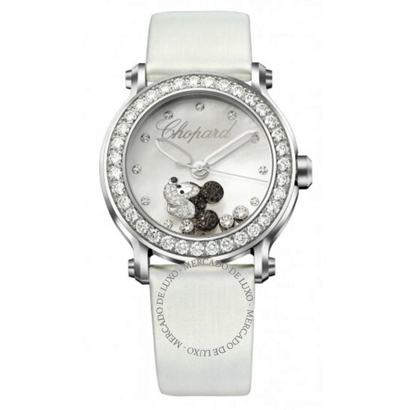 Relógio Happy Sport Diamante Mickey Mouse Mostrador Prateado Branco Cetim 42 mm - Mercado de Luxo - O Maior E-Commerce de Bens, Produtos e Serviços de Luxo do Brasil.