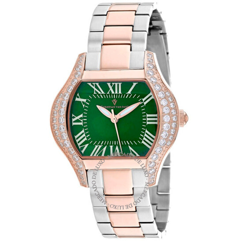 Relógio Mostrador Verde Quartzo Bianca 34 mm - Mercado de Luxo - O Maior E-Commerce de Bens, Produtos e Serviços de Luxo do Brasil.