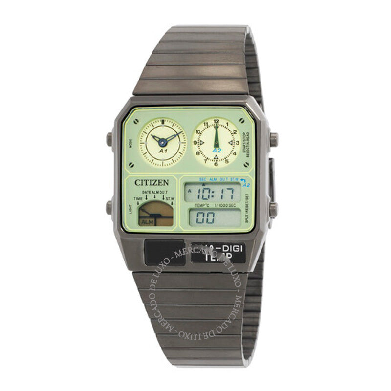 Relógio Alarme Quartz Analógico-Digital Mostrador Verde 32 mm - Mercado de Luxo - O Maior E-Commerce de Bens, Produtos e Serviços de Luxo do Brasil.