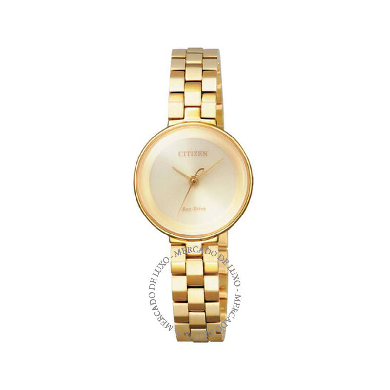 Relógio Mostrador Eco-Drive Dourado 24 mm - Mercado de Luxo - O Maior E-Commerce de Bens, Produtos e Serviços de Luxo do Brasil.