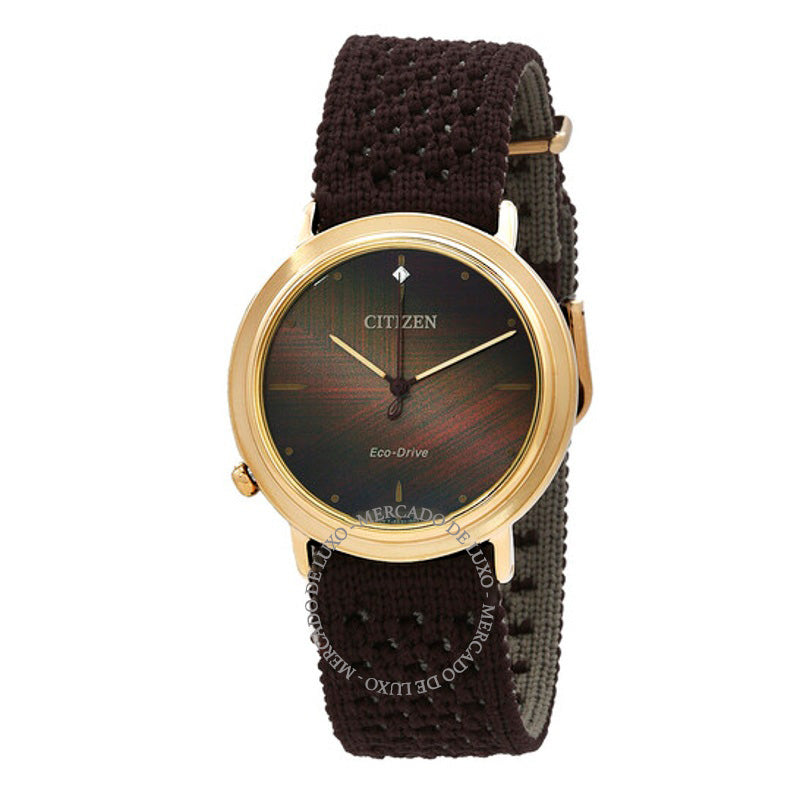 Relógio L Ambiluna Eco-Drive Mostrador Marrom 34 mm - Mercado de Luxo - O Maior E-Commerce de Bens, Produtos e Serviços de Luxo do Brasil.