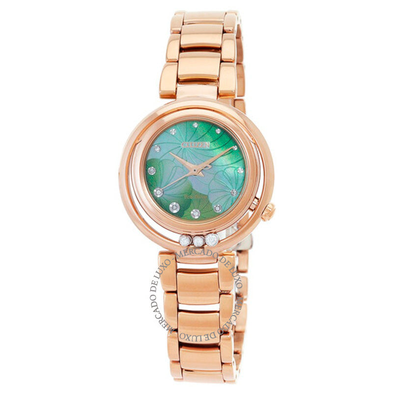 Relógio L Eco-Drive Diamante Verde Madrepérola Mostrador 30 mm - Mercado de Luxo - O Maior E-Commerce de Bens, Produtos e Serviços de Luxo do Brasil.