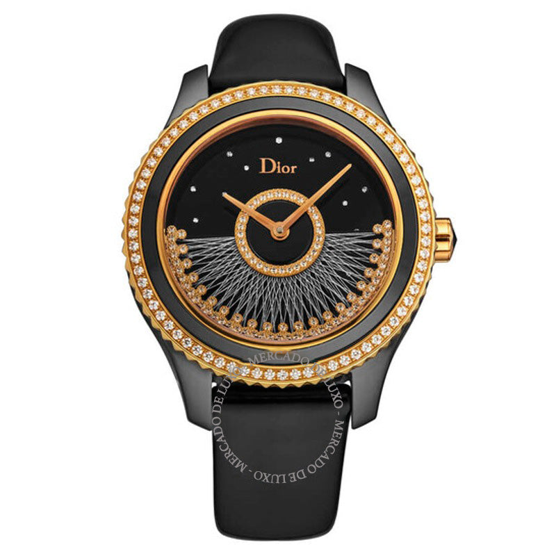 Relógio Mostrador preto Grand Bal Diamond com diamantes e detalhes em ouro rosa 38 mm - Mercado de Luxo - O Maior E-Commerce de Bens, Produtos e Serviços de Luxo do Brasil.