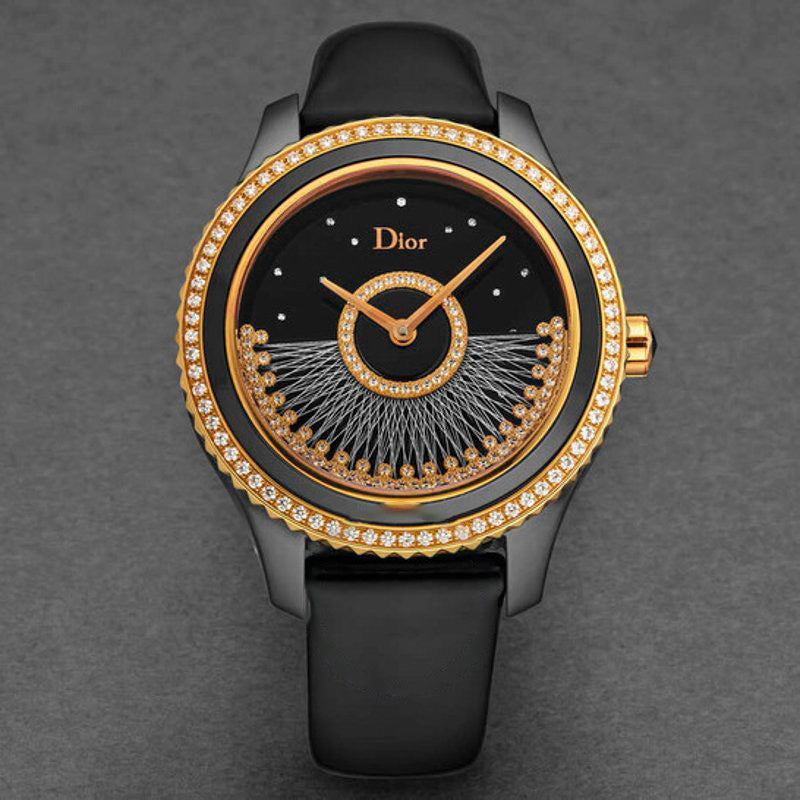 Relógio Mostrador preto Grand Bal Diamond com diamantes e detalhes em ouro rosa 38 mm - Mercado de Luxo - O Maior E-Commerce de Bens, Produtos e Serviços de Luxo do Brasil.