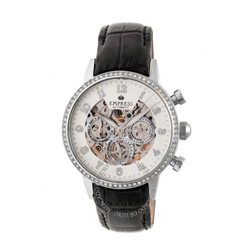 Relógio Beatrice Silver Skeleton Dial Pulseira de couro preta  - Mercado de Luxo - O Maior E-Commerce de Bens, Produtos e Serviços de Luxo do Brasil.