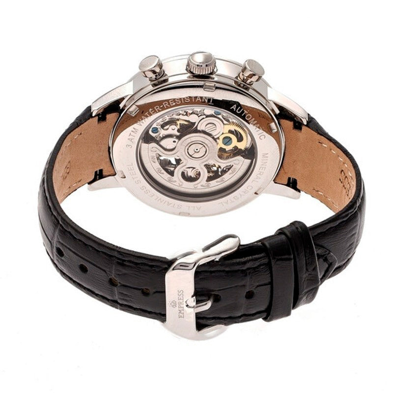 Relógio Beatrice Silver Skeleton Dial Pulseira de couro preta  - Mercado de Luxo - O Maior E-Commerce de Bens, Produtos e Serviços de Luxo do Brasil.