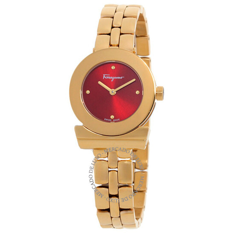 Relógio Gancino Quartzo Mostrador Vermelho 27 mm - Mercado de Luxo - O Maior E-Commerce de Bens, Produtos e Serviços de Luxo do Brasil.