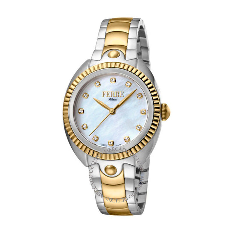 Relógio Mostrador branco de quartzo 34 mm - Mercado de Luxo - O Maior E-Commerce de Bens, Produtos e Serviços de Luxo do Brasil.