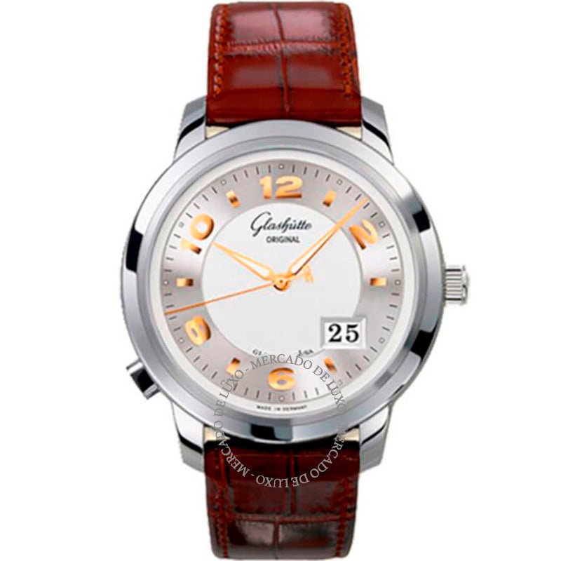 Relógio PanoMaticCentral XL Automático Mostrador Prateado 42 mm - Mercado de Luxo - O Maior E-Commerce de Bens, Produtos e Serviços de Luxo do Brasil.