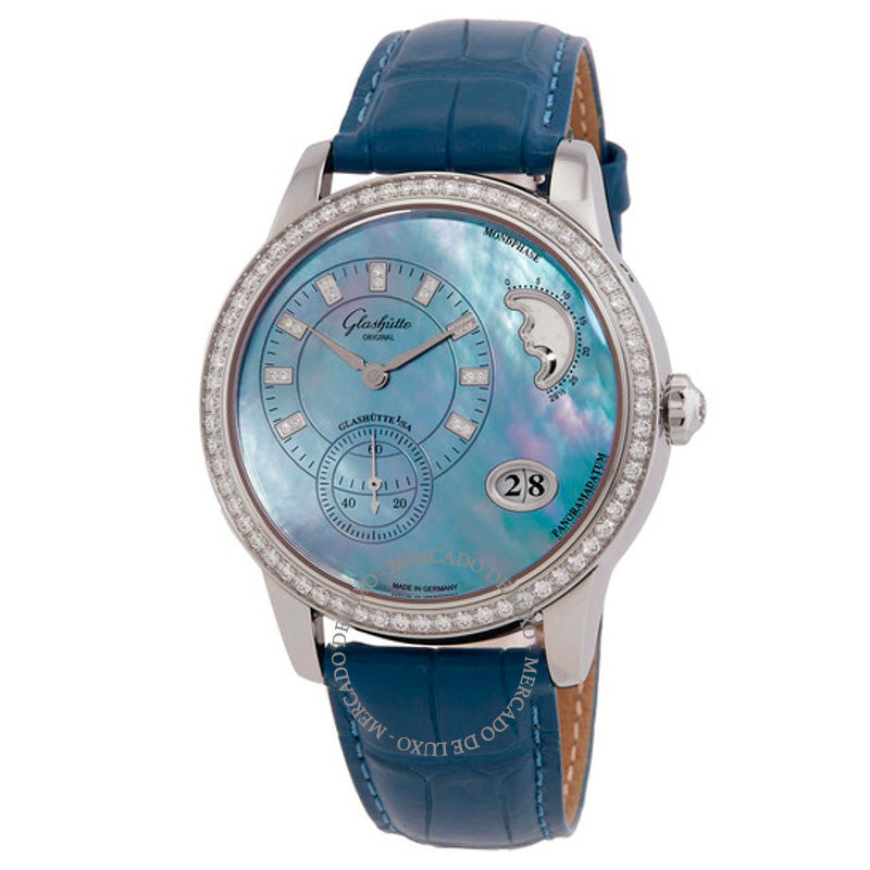Relógio Glashutte PanoMatic Luna Diamond Blue Madrepérola Dial Automático  - Mercado de Luxo - O Maior E-Commerce de Bens, Produtos e Serviços de Luxo do Brasil.