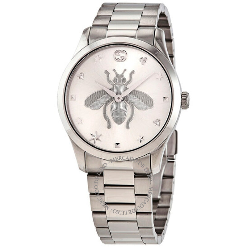 Relógio G-Timeless Quartz Silver Dial 38 mm - Mercado de Luxo - O Maior E-Commerce de Bens, Produtos e Serviços de Luxo do Brasil.