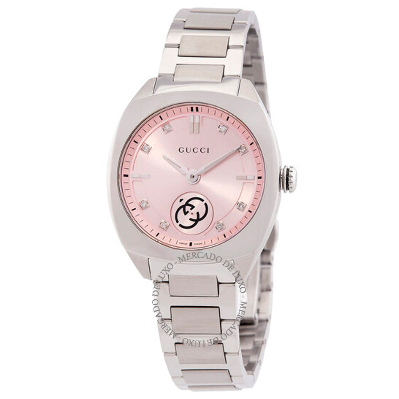 Relógio Mostrador rosa de quartzo G interligado 29 mm - Mercado de Luxo - O Maior E-Commerce de Bens, Produtos e Serviços de Luxo do Brasil.
