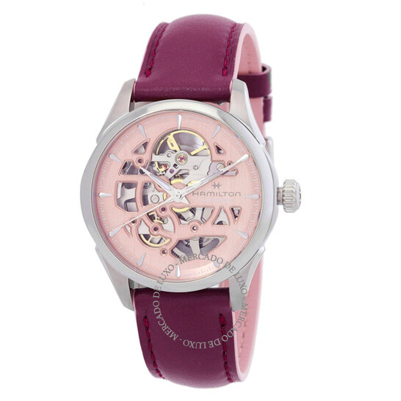 Relógio Jazzmaster Skeleton Automático Mostrador Rosa 36 mm - Mercado de Luxo - O Maior E-Commerce de Bens, Produtos e Serviços de Luxo do Brasil.