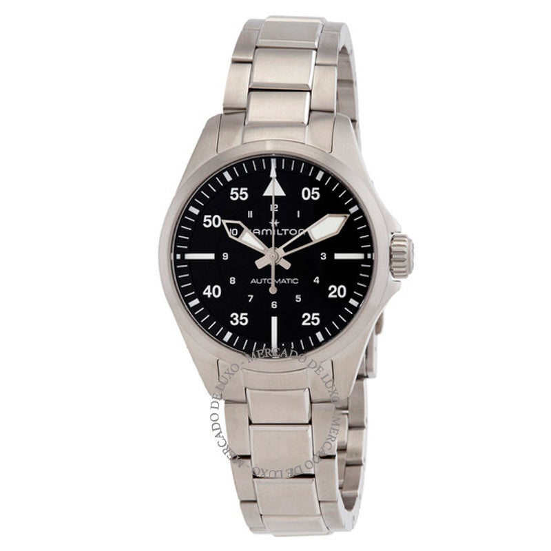 Relógio Khaki Aviation Automático Mostrador Preto 36 mm - Mercado de Luxo - O Maior E-Commerce de Bens, Produtos e Serviços de Luxo do Brasil.
