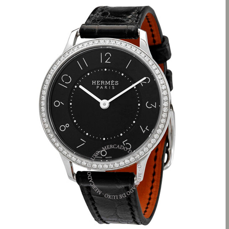 Relógio Mostrador preto de quartzo fino D com diamantes 32 mm - Mercado de Luxo - O Maior E-Commerce de Bens, Produtos e Serviços de Luxo do Brasil.