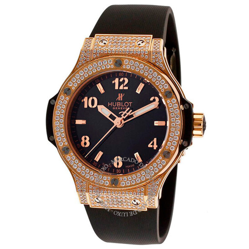 Relógio Big Bang Gold Pave Diamond Mostrador Preto Ouro Rosa 18 K 38 mm - Mercado de Luxo - O Maior E-Commerce de Bens, Produtos e Serviços de Luxo do Brasil.