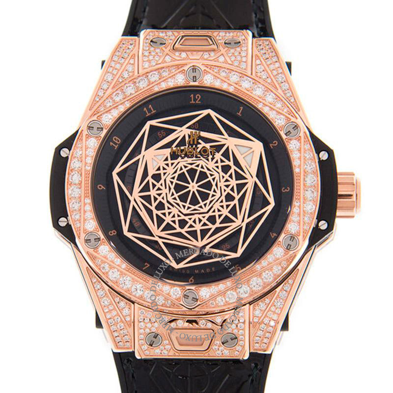 Relógio Big Bang Sang Bleu Automático Diamante Mostrador Preto 465  - Mercado de Luxo - O Maior E-Commerce de Bens, Produtos e Serviços de Luxo do Brasil.