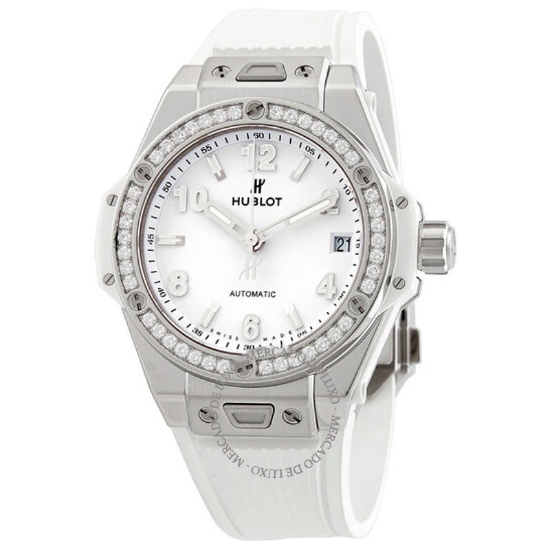 Relógio Big Bang One Click Automático Diamante Mostrador Branco 39 mm - Mercado de Luxo - O Maior E-Commerce de Bens, Produtos e Serviços de Luxo do Brasil.