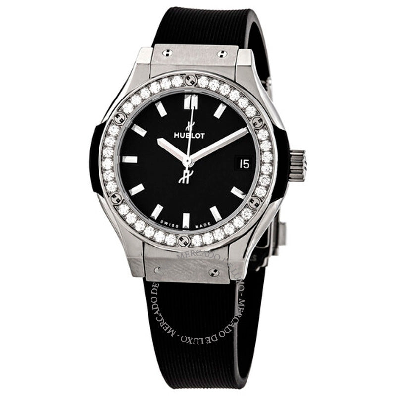 Relógio clássico Fusion com mostrador preto fosco e diamantes 33 mm - Mercado de Luxo - O Maior E-Commerce de Bens, Produtos e Serviços de Luxo do Brasil.