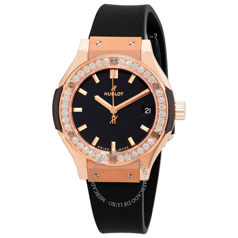 Relógio Classic Fusion com mostrador preto fosco e ouro rosa 18 quilates 33 mm - Mercado de Luxo - O Maior E-Commerce de Bens, Produtos e Serviços de Luxo do Brasil.