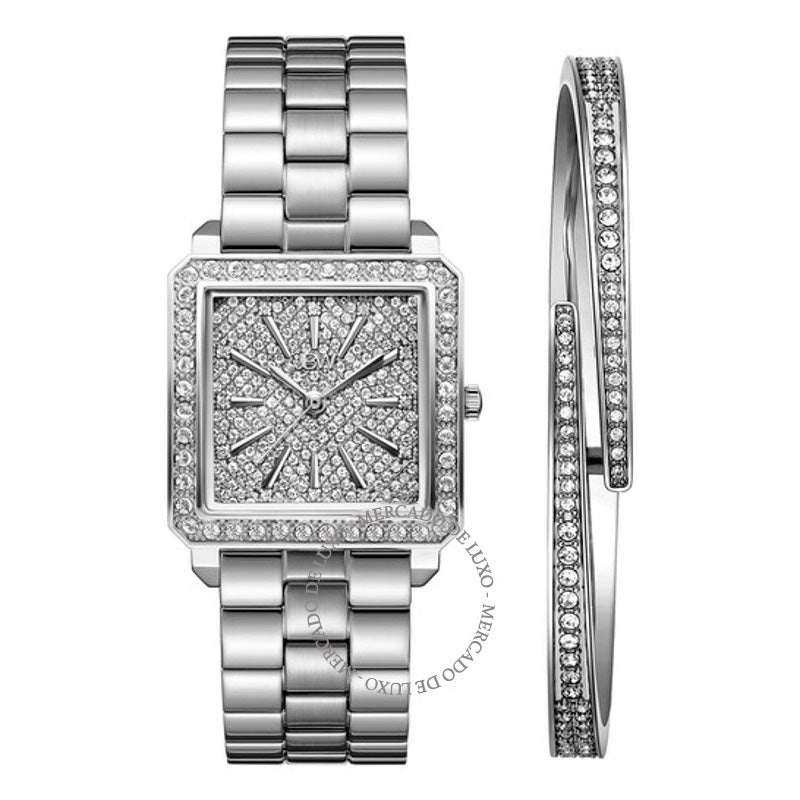 Relógio Conjunto de joias Cristal 28 com mostrador prateado 28 mm - Mercado de Luxo - O Maior E-Commerce de Bens, Produtos e Serviços de Luxo do Brasil.