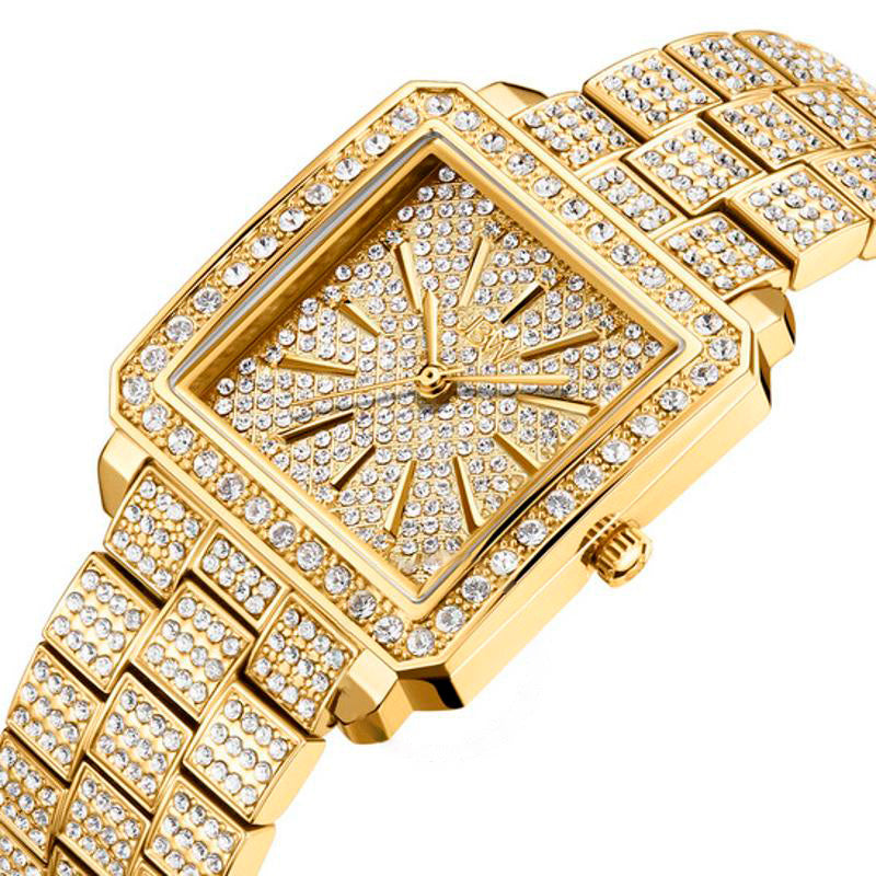 Relógio cristal quartzo diamante cristal mostrador dourado 28 mm - Mercado de Luxo - O Maior E-Commerce de Bens, Produtos e Serviços de Luxo do Brasil.