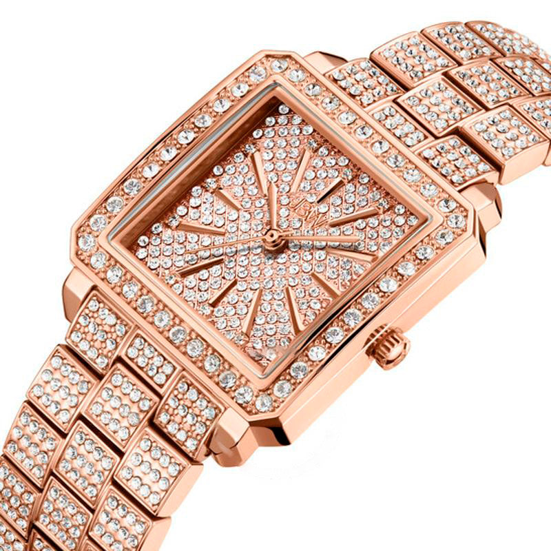 Relógio Mostrador Cristal Quartzo Diamante Cristal Rosa 28 mm - Mercado de Luxo - O Maior E-Commerce de Bens, Produtos e Serviços de Luxo do Brasil.