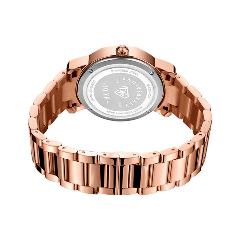 Relógio Olympia banhado a ouro rosa 18K com diamantes de 020 quilates comemorativo de 10 anos 38 mm - Mercado de Luxo - O Maior E-Commerce de Bens, Produtos e Serviços de Luxo do Brasil.