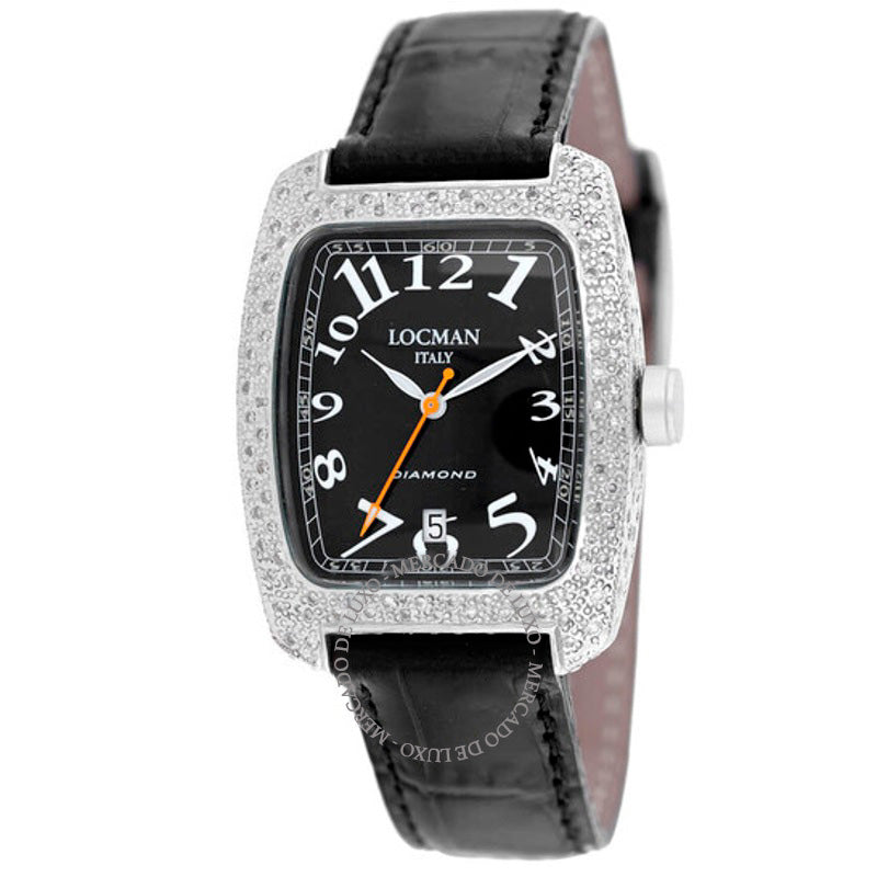 Relógio Diamond Tonneau Mostrador Preto Pulseira de Couro Preta 31 mm - Mercado de Luxo - O Maior E-Commerce de Bens, Produtos e Serviços de Luxo do Brasil.